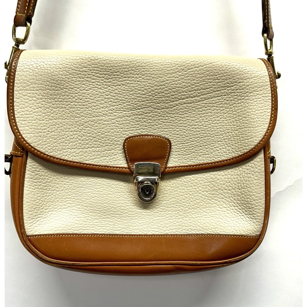 Vintage Dooney & Bourke AWL Shoulder Bag Purse Cream Brown (SHR)